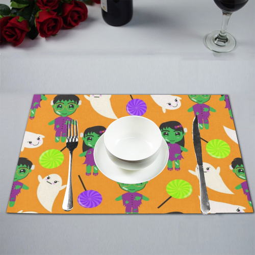 Monsters And Ghost Pattern Placemat 12’’ x 18’’ (Six Pieces)