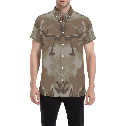 CAMOUFLAGE-DESERT 2 Men's All Over Print Short Sleeve Shirt/Large Size (Model T53)