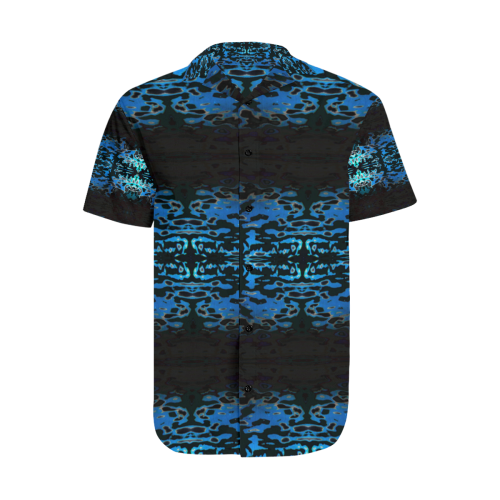 patina Men's Short Sleeve Shirt with Lapel Collar (Model T54)