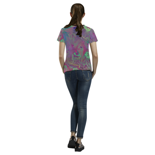 sealife meduses All Over Print T-shirt for Women/Large Size (USA Size) (Model T40)