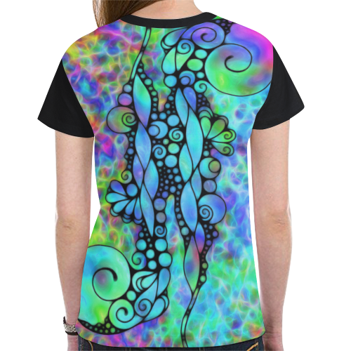 Sketching Art - Power Ornaments 1 New All Over Print T-shirt for Women (Model T45)