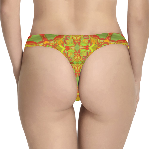 Desire Pattern Women's All Over Print Thongs (Model L30)