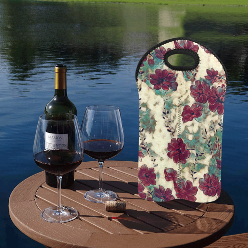 Floral Dreams 10 by JamColors 2-Bottle Neoprene Wine Bag