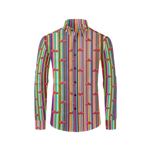 Stripes n Cars Men's All Over Print Casual Dress Shirt (Model T61)