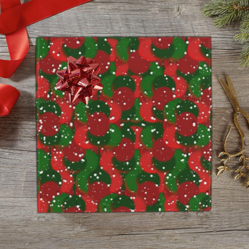 Christmas Snow Red and Green Gift Wrapping Paper 58"x 23" (1 Roll)