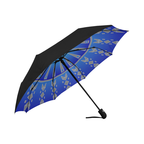 Wacipi Blue Grey Anti-UV Auto-Foldable Umbrella (Underside Printing) (U06)
