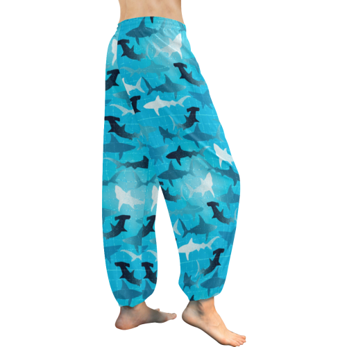 sharks Women's All Over Print Harem Pants (Model L18)