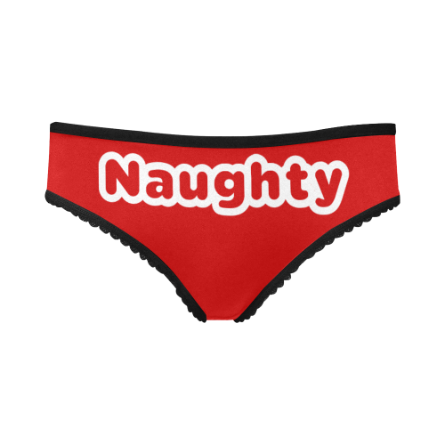 Naughty Front White And Red Women's All Over Print Girl Briefs (Model L14)