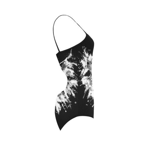 Phoenix - Abstract Painting Bird White 1 Strap Swimsuit ( Model S05)