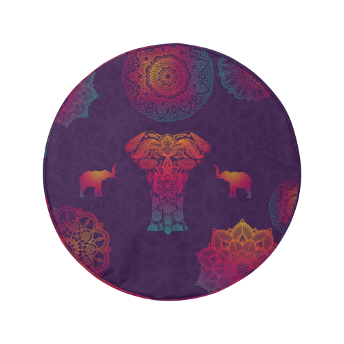 Colorful Elephant Mandala 34 Inch Spare Tire Cover