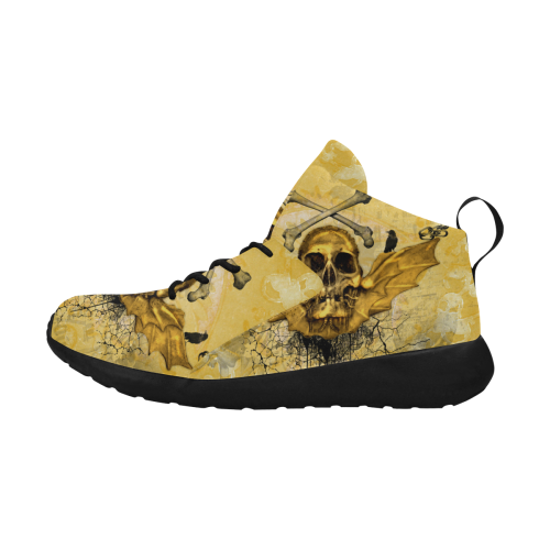 Awesome skull in golden colors Men's Chukka Training Shoes (Model 57502)