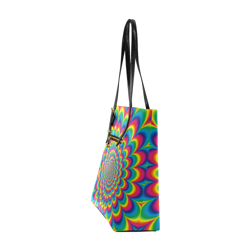 Crazy Psychedelic Flower Power Hippie Mandala Euramerican Tote Bag/Small (Model 1655)