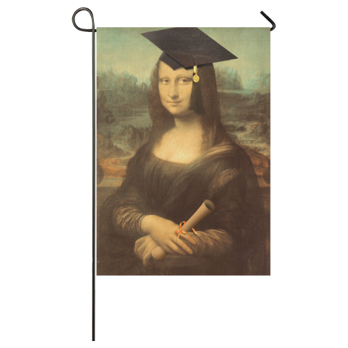 Mona Lisa Graduation Garden Flag 28''x40'' （Without Flagpole）
