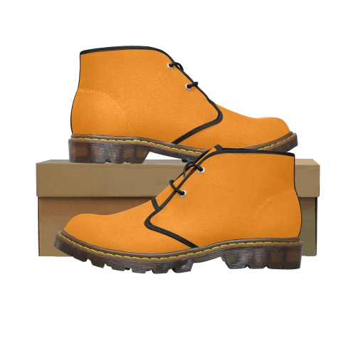 color UT orange Men's Canvas Chukka Boots (Model 2402-1)