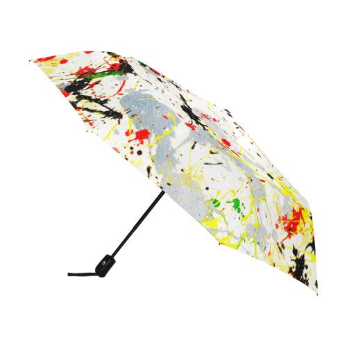 Yellow & Black Paint Splatter Anti-UV Auto-Foldable Umbrella (U09)