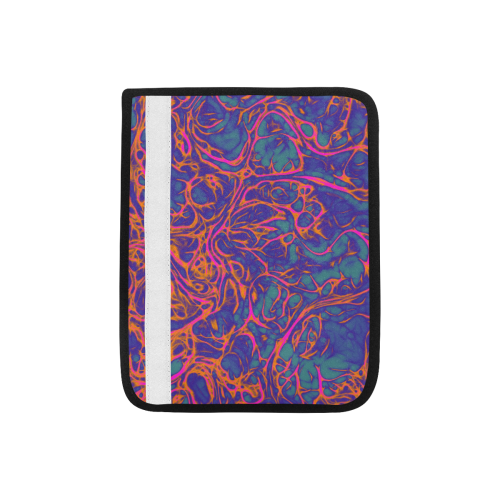 Fractal Batik ART - Hippie Orange Branches Car Seat Belt Cover 7''x8.5''