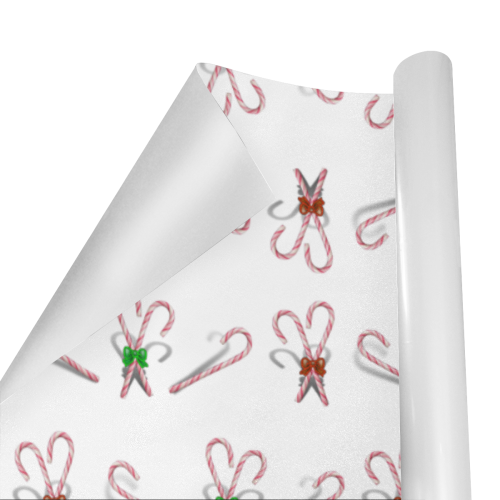 Candy Canes with Bows Gift Wrapping Paper 58"x 23" (5 Rolls)