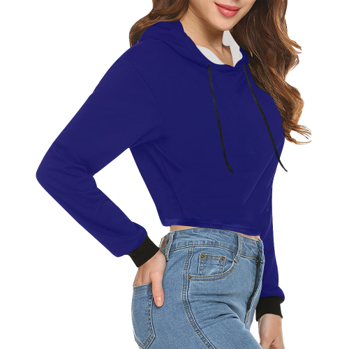 Royal Blue Regalness All Over Print Crop Hoodie for Women (Model H22)