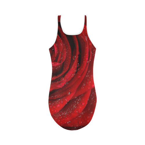 Red rosa Vest One Piece Swimsuit (Model S04)
