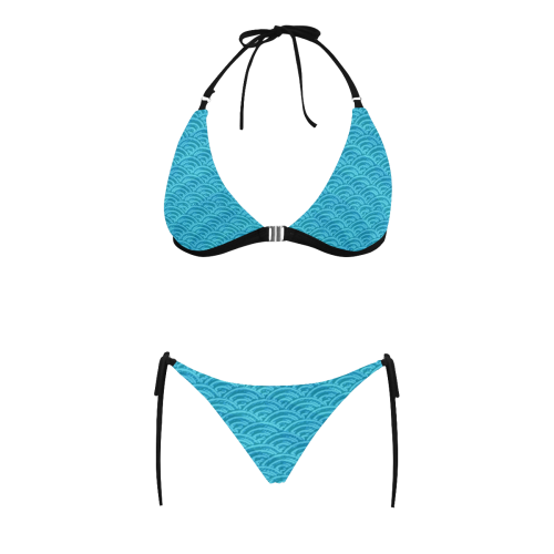 Blue Waves Japan Buckle Front Halter Bikini Swimsuit (Model S08)
