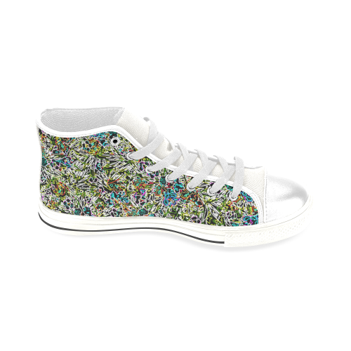 Multicolored Abstract Pattern Men’s Classic High Top Canvas Shoes (Model 017)