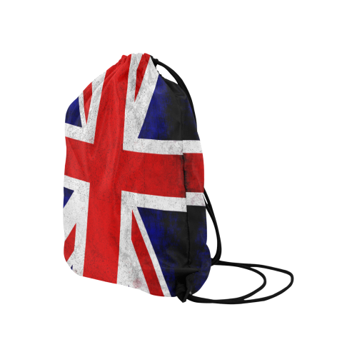 United Kingdom Union Jack Flag - Grunge 2 Large Drawstring Bag Model 1604 (Twin Sides)  16.5"(W) * 19.3"(H)