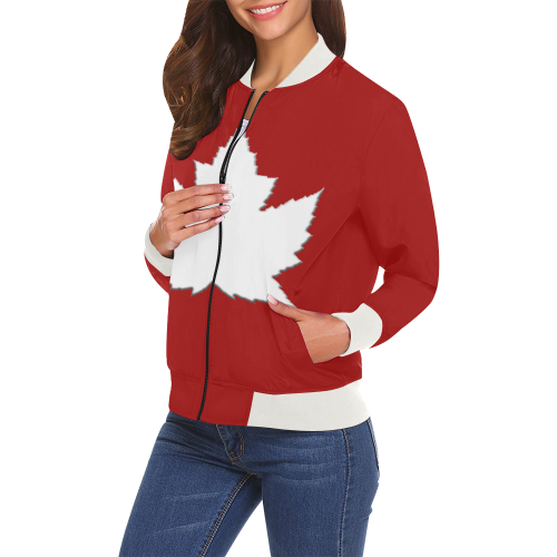 Canada Bomber Jackets - Women's All Over Print Bomber Jacket for Women (Model H19)