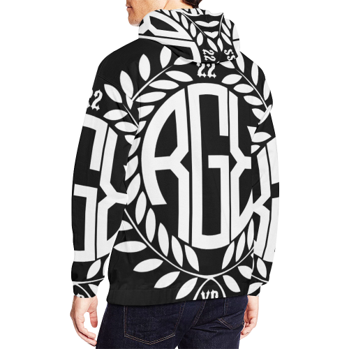 22 year rager MONOGRAM white HOODIE ALL OVER All Over Print Hoodie for Men (USA Size) (Model H13)