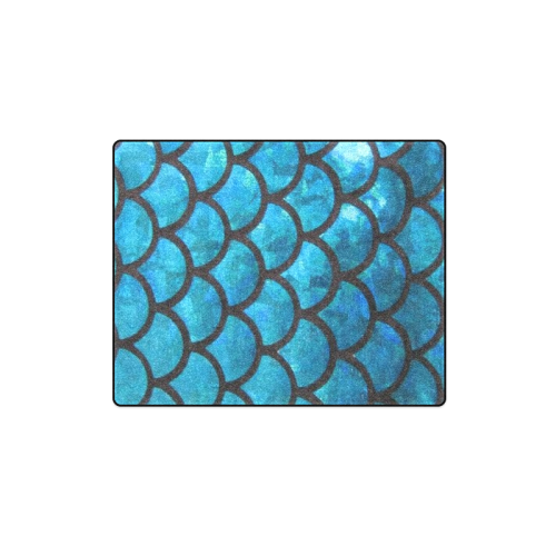 Mermaid SCALES blue Blanket 40"x50"