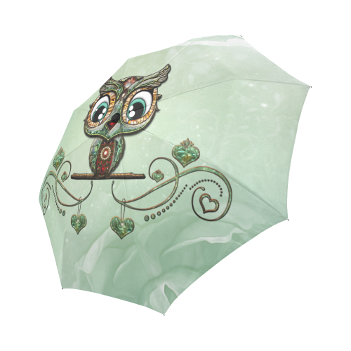 Cute little owl, diamonds Auto-Foldable Umbrella (Model U04)