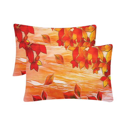 Red Leaves Custom Pillow Case 20"x 30" (One Side) (Set of 2)