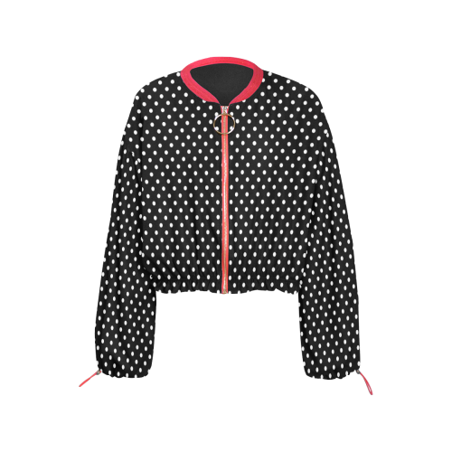 Polka Dot Cropped Chiffon Jacket for Women (Model H30)