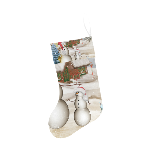 Christmas, Funny snowman with hat Christmas Stocking