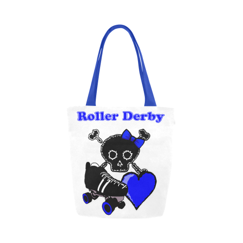 Roller Derby Heart (Blue) Canvas Tote Bag (Model 1657)