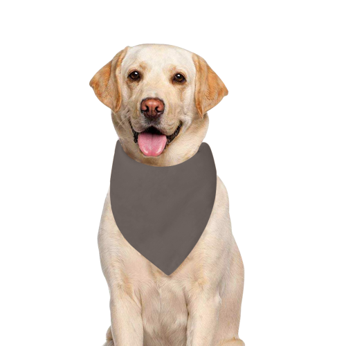 Color Solid Brown Granite Pet Dog Bandana/Large Size