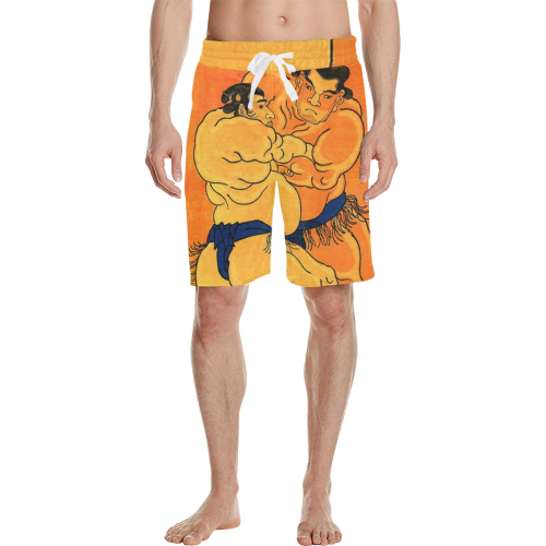 Two sumo wrestlers Men's All Over Print Casual Shorts (Model L23)