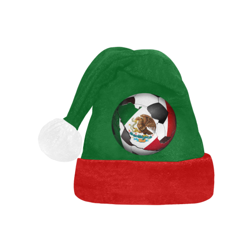 Mexican Flag Soccer Ball on Green Santa Hat