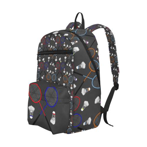 Badminton Rackets and Shuttlecocks Pattern Sports Charcoal Large Capacity Travel Backpack (Model 1691)