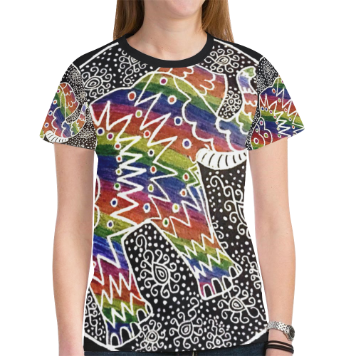 Elephant Illumination Women's Shirt New All Over Print T-shirt for Women (Model T45)