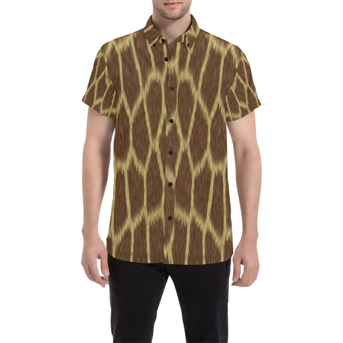 Giraffe Print Men's All Over Print Short Sleeve Shirt (Model T53)