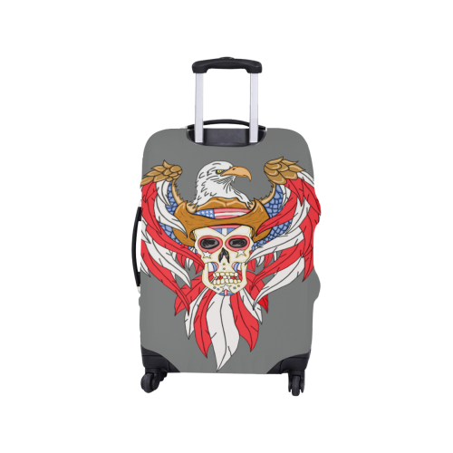 American Eagle Sugar Skull Grey Luggage Cover/Small 18"-21"
