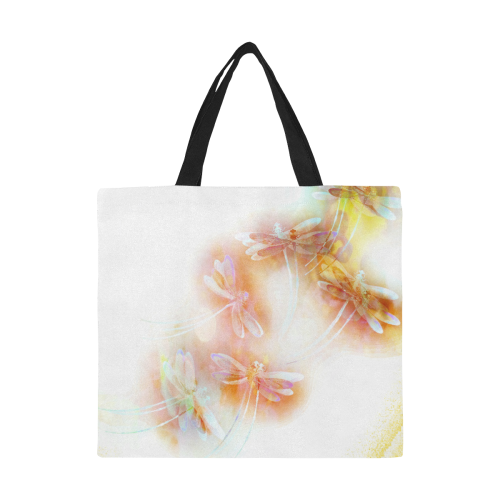 Watercolor dragonflies All Over Print Canvas Tote Bag/Large (Model 1699)