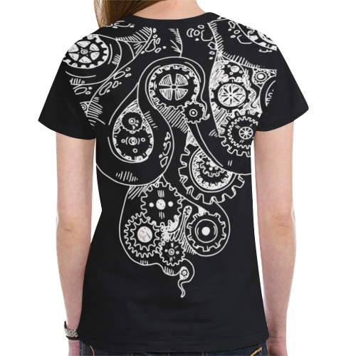 Retro Futurism Steampunk Adventure Octopus 2 New All Over Print T-shirt for Women (Model T45)