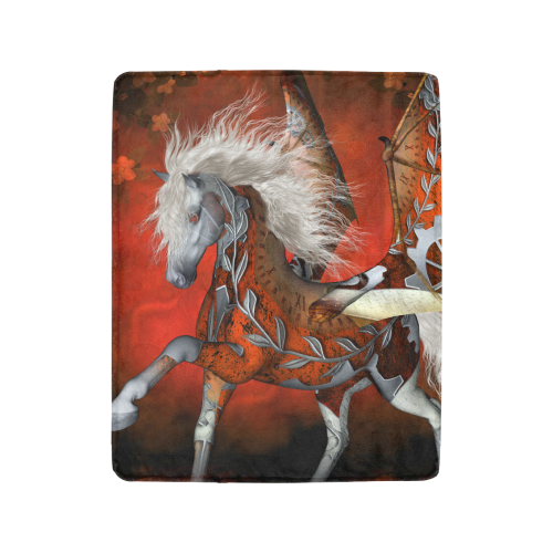 Awesome steampunk horse with wings Ultra-Soft Micro Fleece Blanket 40"x50"