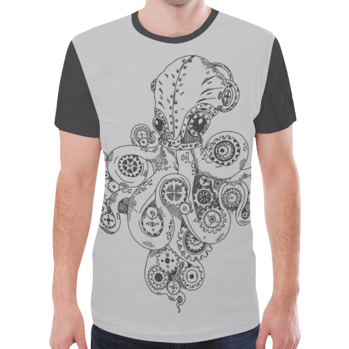 Retro Futurism Steampunk Adventure Octopus 1 New All Over Print T-shirt for Men (Model T45)