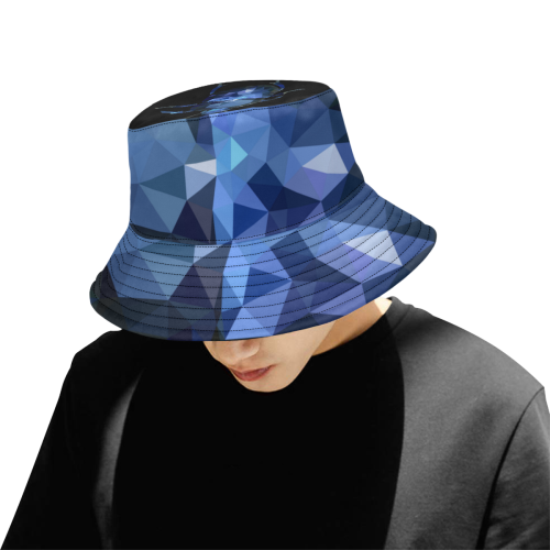 Low poly geometrical blue bug All Over Print Bucket Hat for Men
