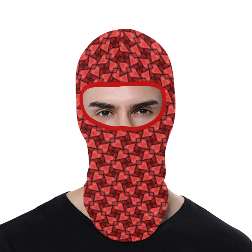 Love Red Hearts Pattern All Over Print Balaclava