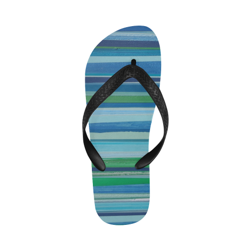 painted stripe 2 Flip Flops for Men/Women (Model 040)