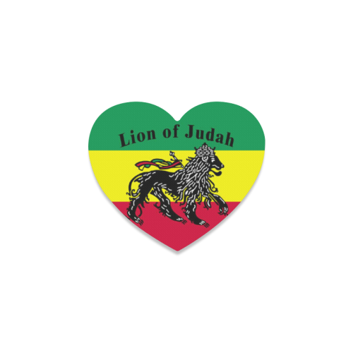 RASTA LION OF JUDAH Heart Coaster