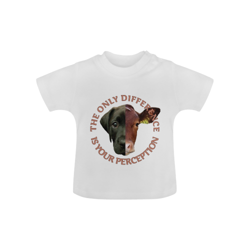 Vegan Cow and Dog Design with Slogan Baby Classic T-Shirt (Model T30)